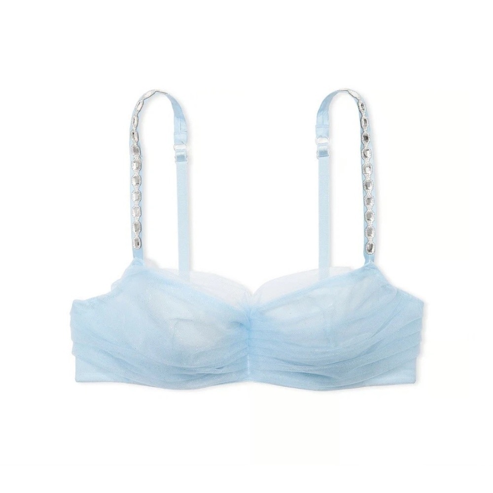 Victoria's Secret twinkle cameo Light Blue Tulle Bralette size XS baby blue - Picture 11 of 11